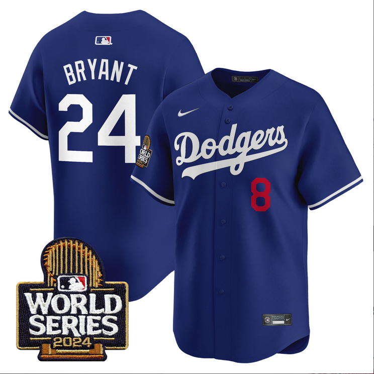 Men MLB Los Angeles Dodgers #24 Bryant blue 2024 World Series Champions Patch Limited Jersey20241105 style 1->los angeles dodgers->MLB Jersey